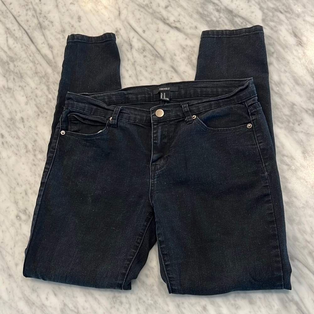 Forever 21 Black Jeans Size 29 Stretchy Skinny